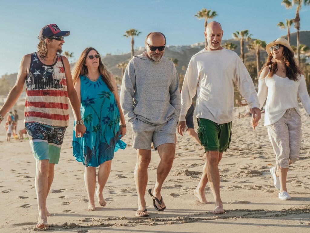 US seniors enjoying with family and friends