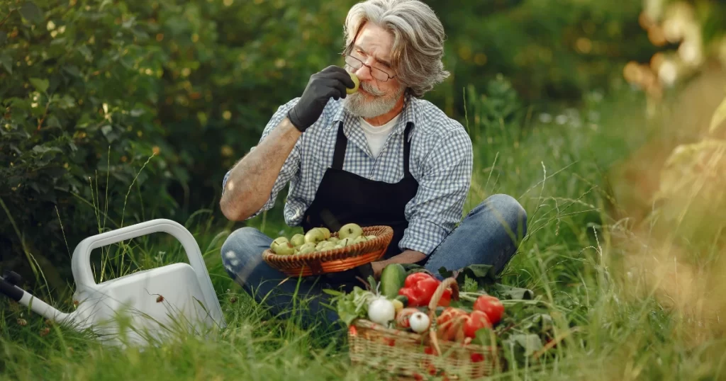 US senior gardening.